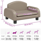 Cama para perros de cuero sintético color capuchino 50x40x30 cm