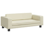 Cama de perros con extensión cuero sintético crema 100x50x30 cm