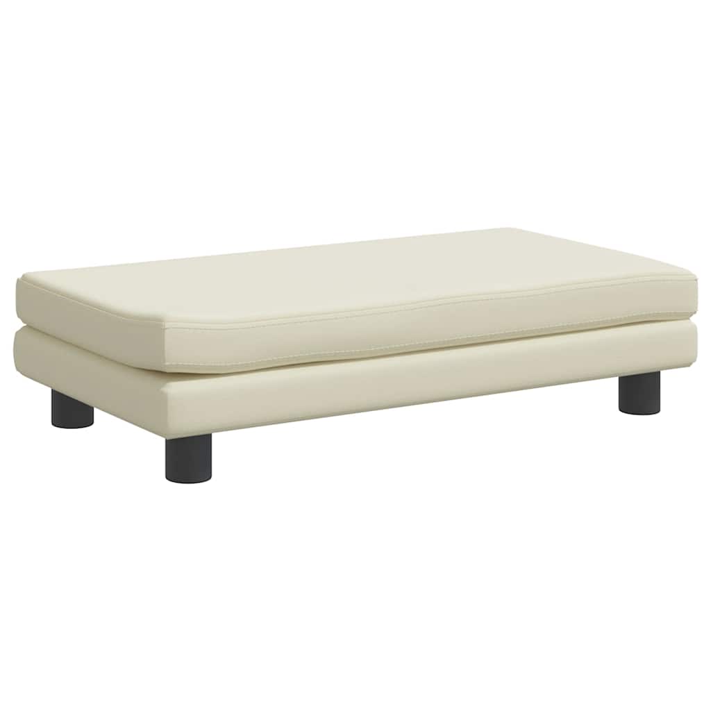 Cama de perros con extensión cuero sintético crema 100x50x30 cm