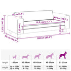 Cama de perros con extensión cuero sintético crema 100x50x30 cm