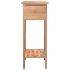 Mesa auxiliar con cajón madera maciza nogal 25x25x60 cm