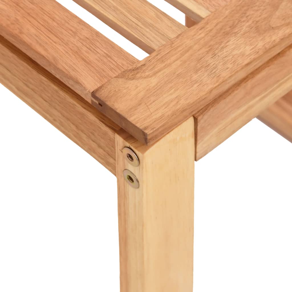 Taburete de baño madera maciza nogal 40x30x46 cm