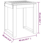 Taburete de baño madera maciza nogal 40x30x46 cm