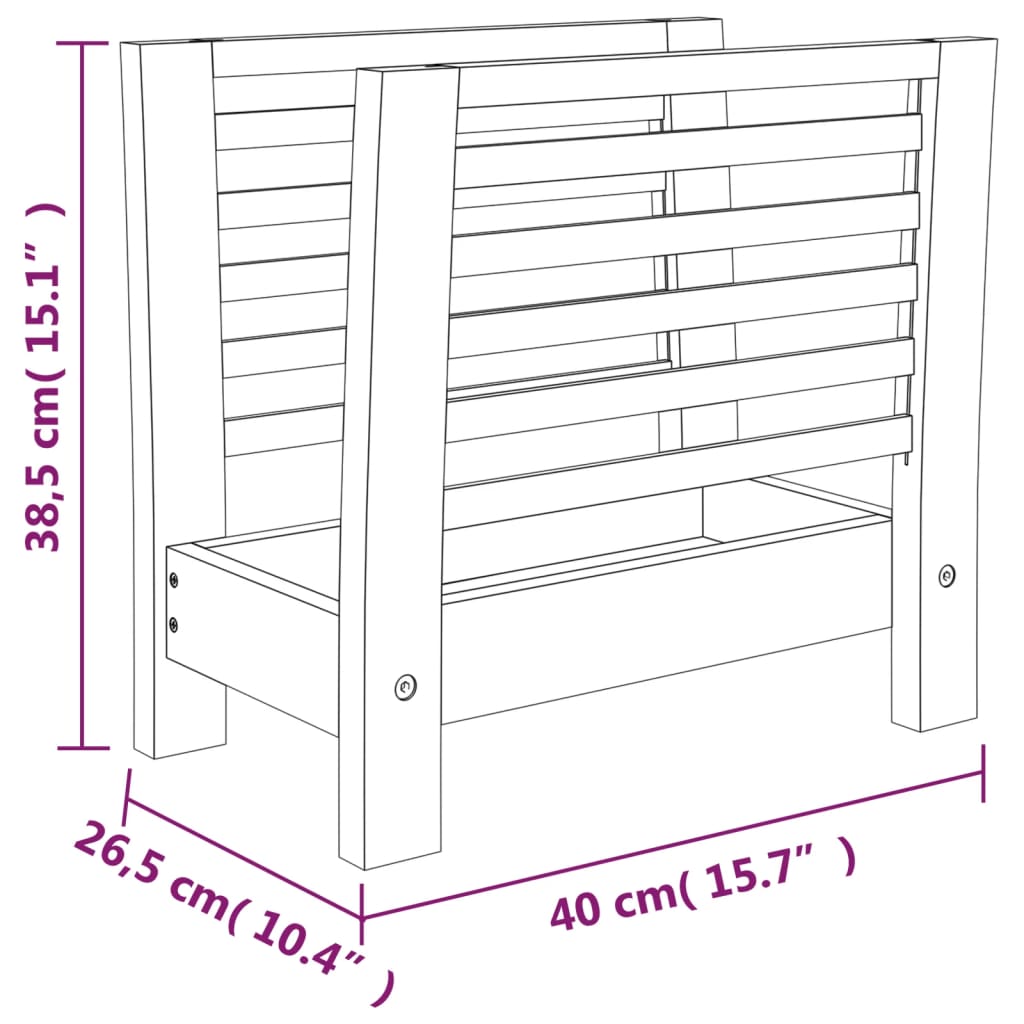 Revistero de madera maciza nogal 40x26,5x38,5 cm