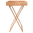Mesa bandeja plegable madera maciza nogal 52x36x56,5 cm