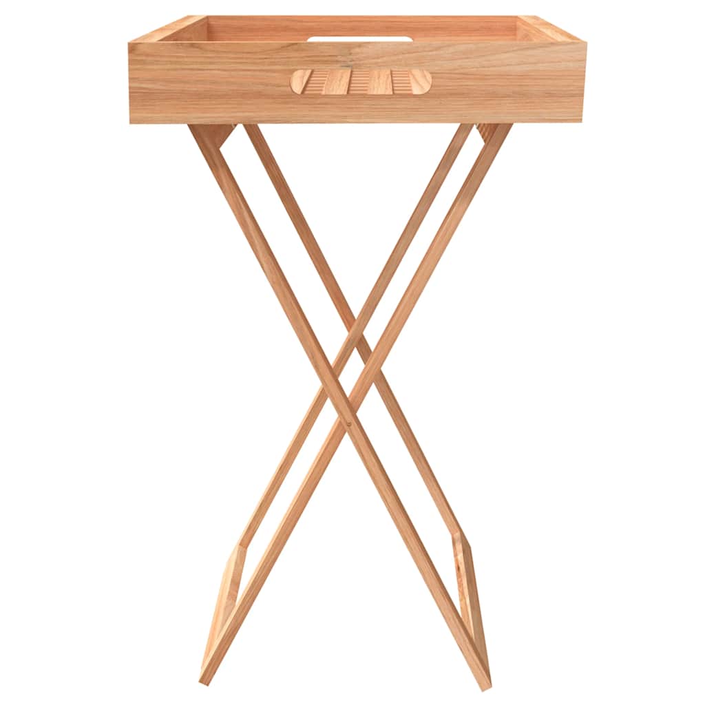 Mesa bandeja plegable madera maciza nogal 52x36x56,5 cm