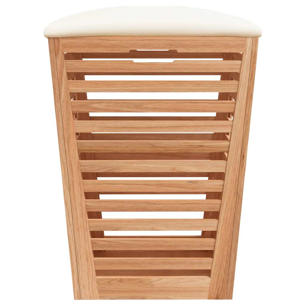 Taburete de baño madera maciza de nogal 40,5x40,5x56 cm