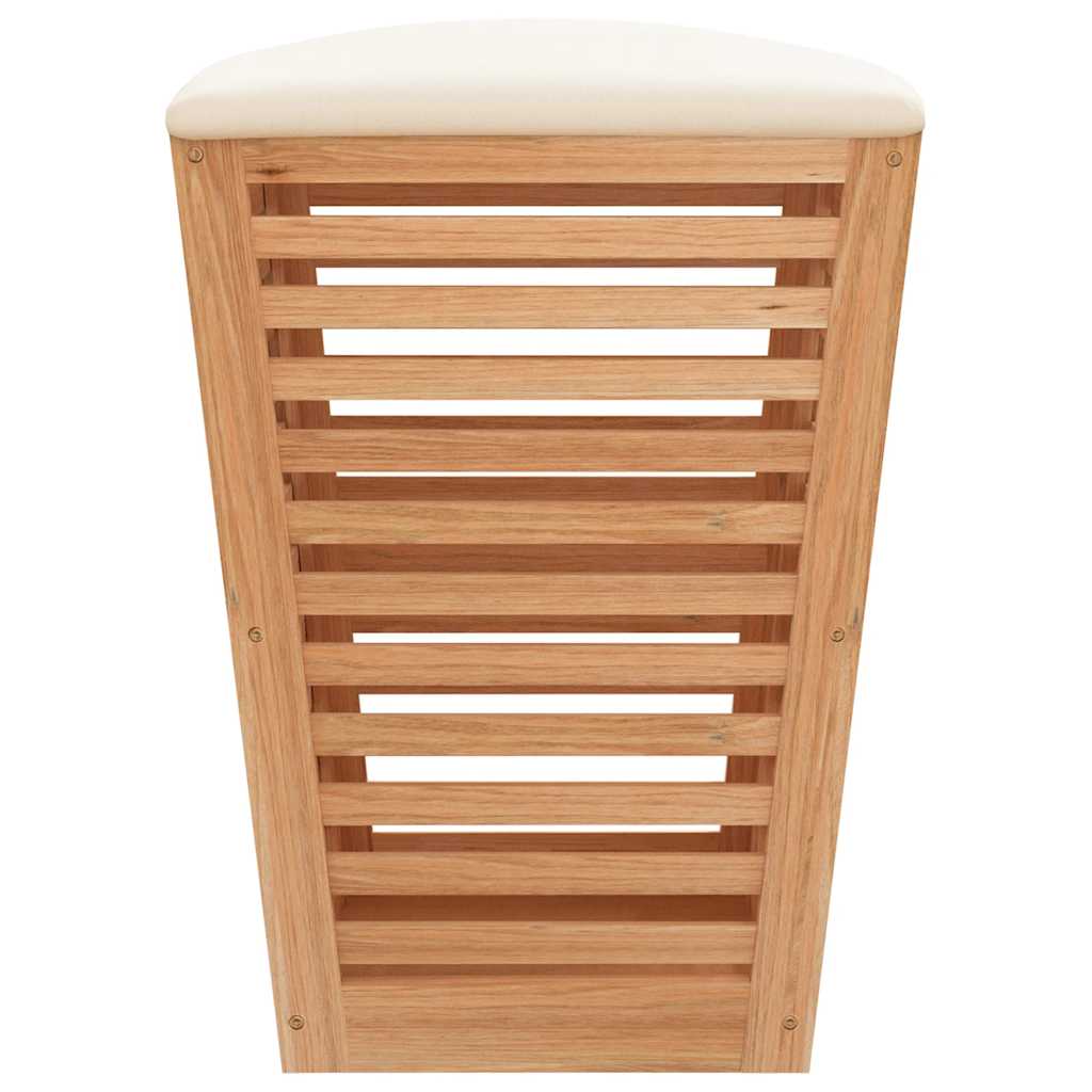 Taburete de baño madera maciza de nogal 40,5x40,5x56 cm