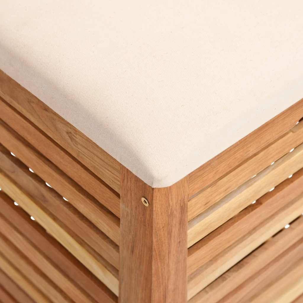 Taburete de baño madera maciza de nogal 40,5x40,5x56 cm