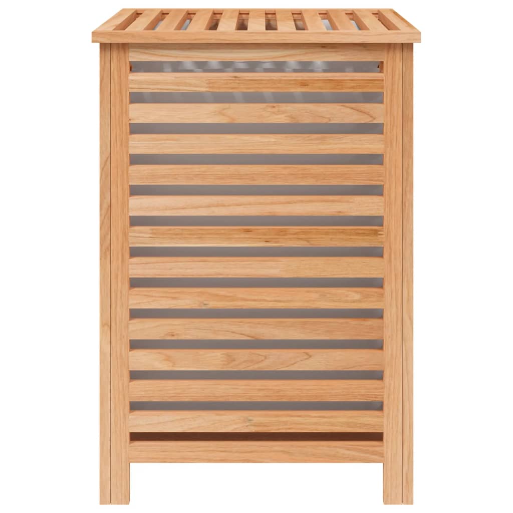 Cesto para la ropa madera maciza de nogal 45x45x65 cm