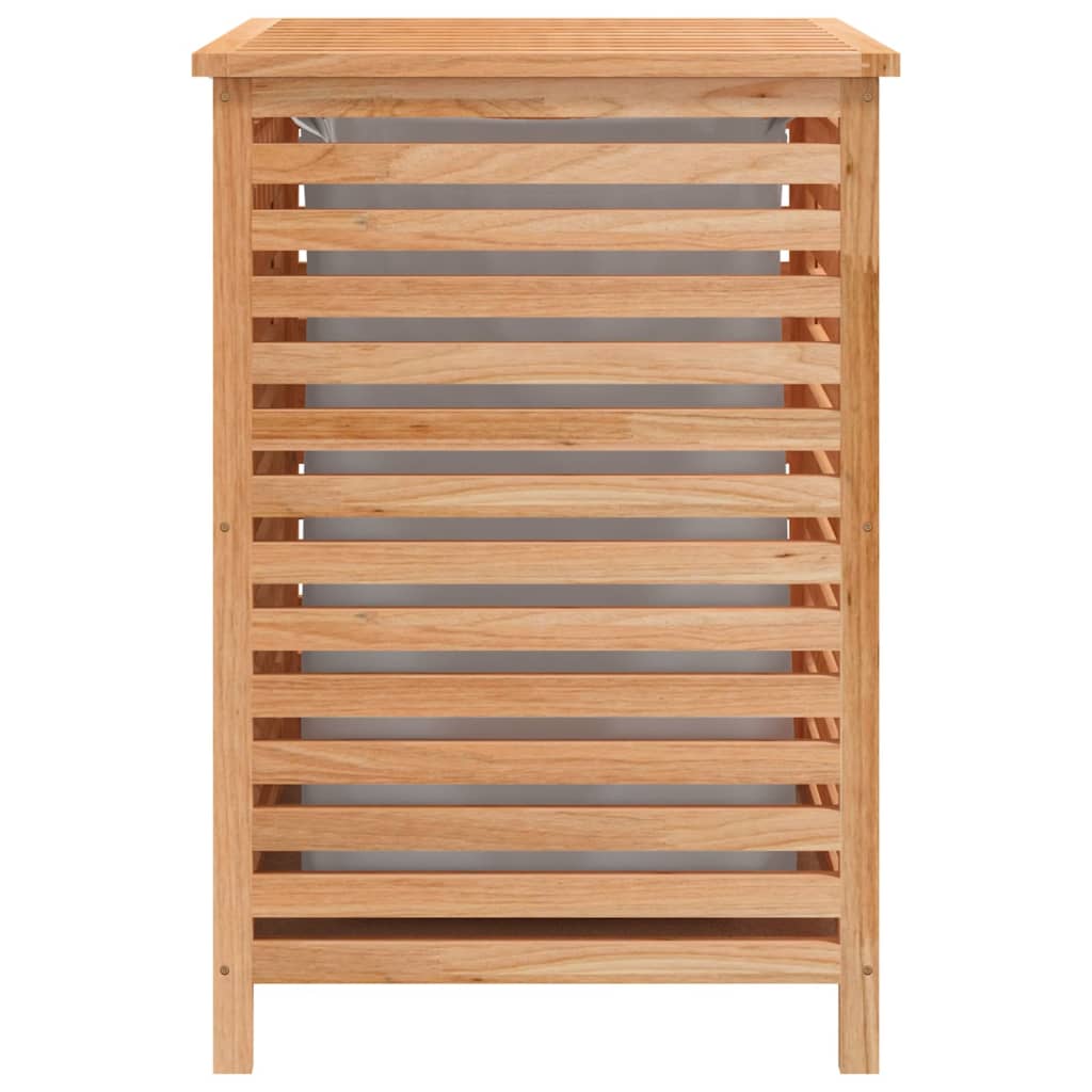 Cesto para la ropa madera maciza de nogal 45x45x65 cm