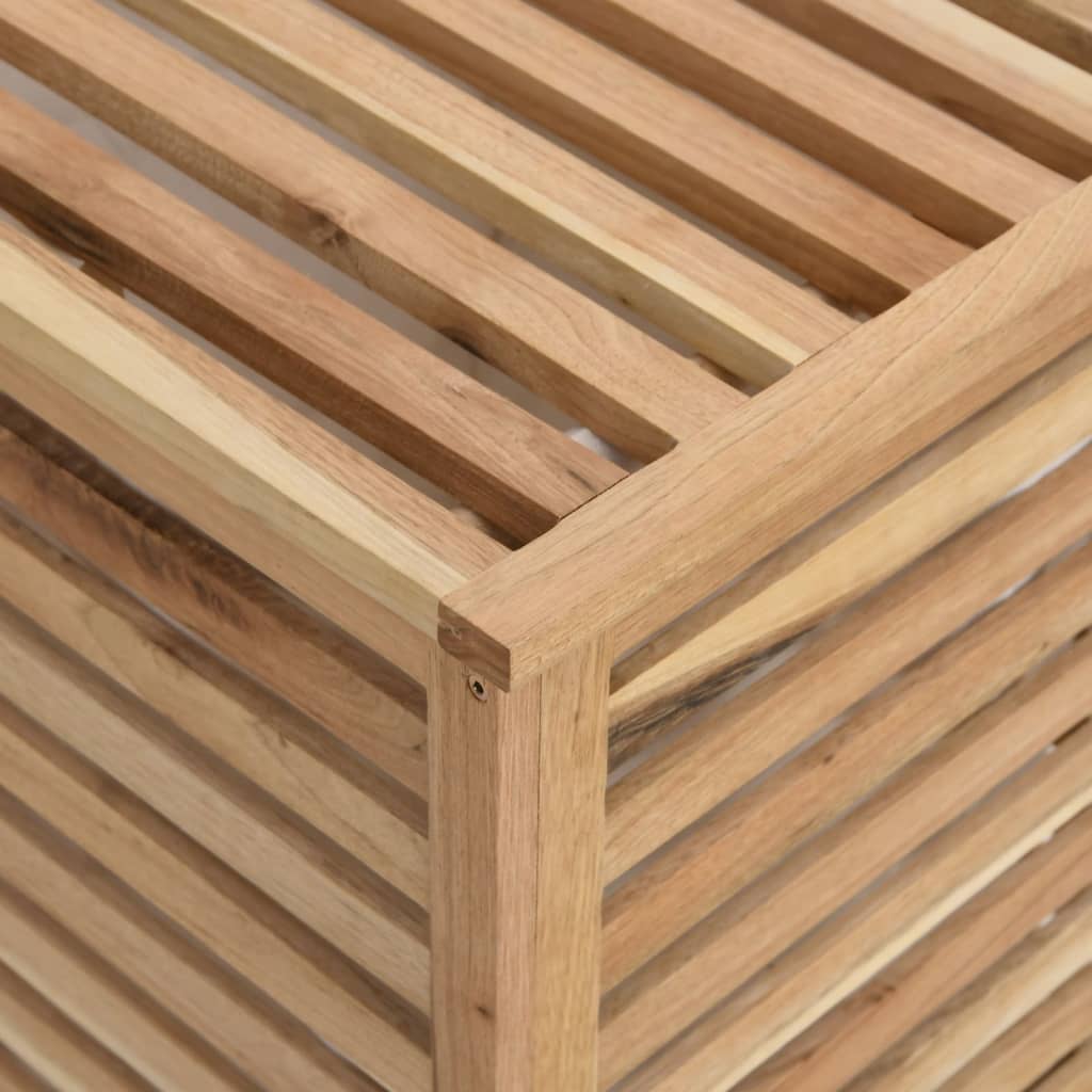 Cesto para la ropa madera maciza de nogal 45x45x65 cm