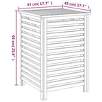 Cesto para la ropa madera maciza de nogal 45x45x65 cm