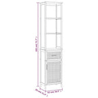 Mueble de baño madera maciza de nogal 42x29x182 cm