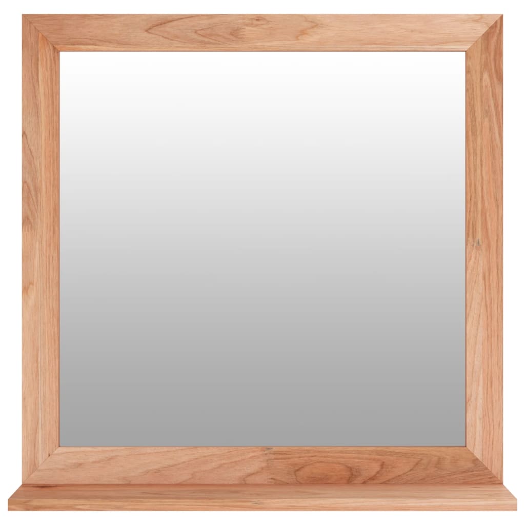 Espejo de pared madera maciza nogal 55x55 cm