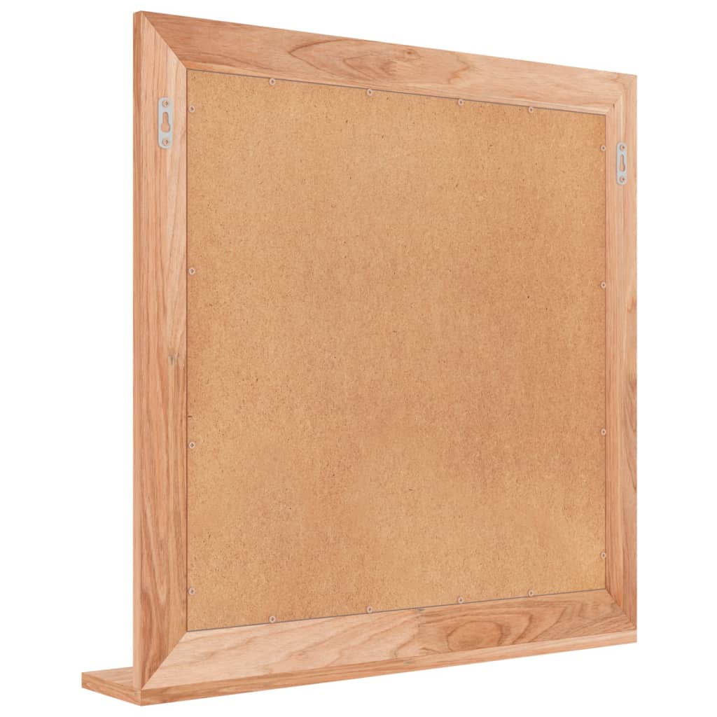 Espejo de pared madera maciza nogal 55x55 cm