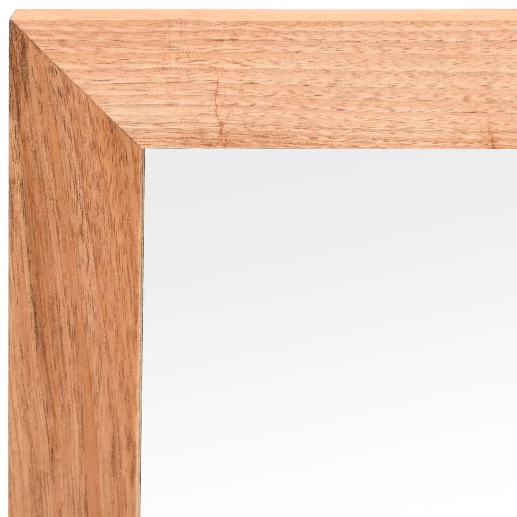 Espejo de pared madera maciza nogal 55x55 cm