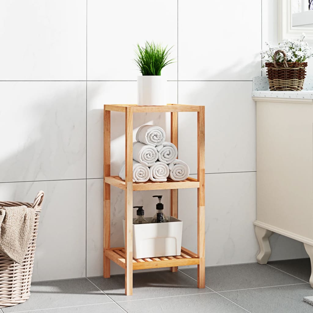 Estante de baño madera maciza nogal 35,5x35,5x79 cm