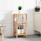 Estante de baño madera maciza nogal 35,5x35,5x79 cm
