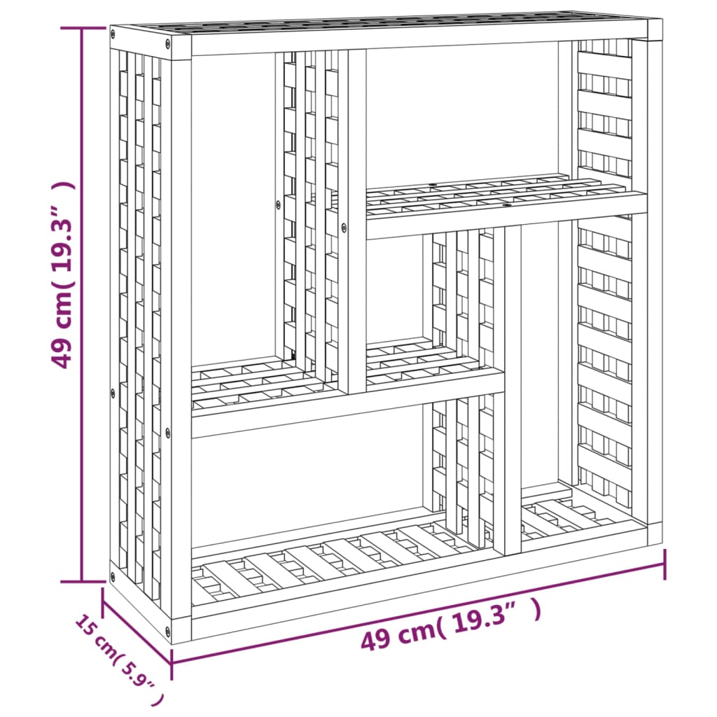 Estante de pared madera maciza nogal 49x15x49 cm