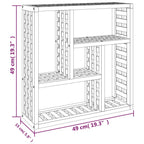 Estante de pared madera maciza nogal 49x15x49 cm