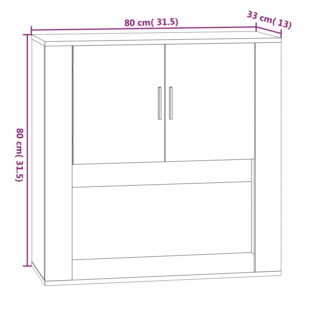 Armario de pared madera contrachapada blanco 80x33x80 cm