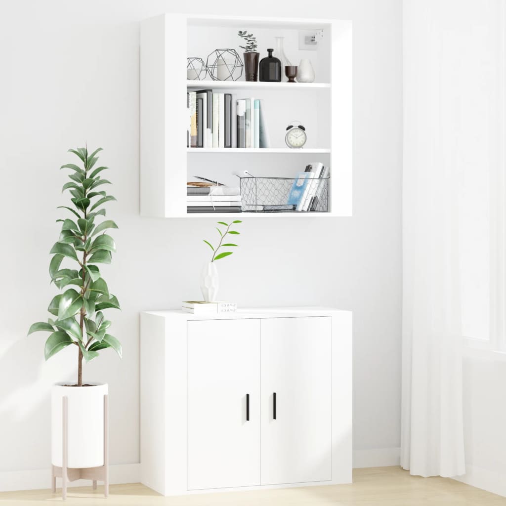 Armario de pared madera contrachapada blanco 80x33x80 cm