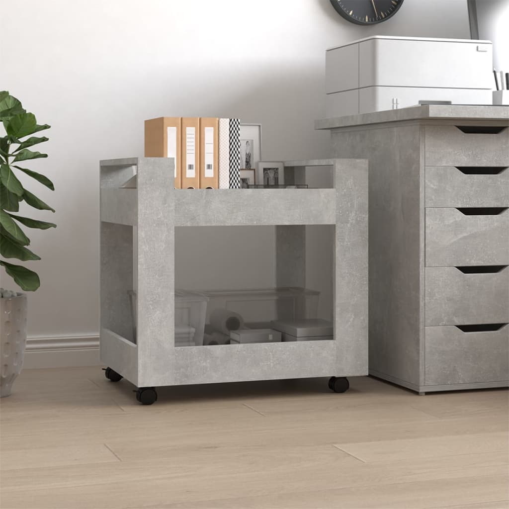 Carrito de escritorio contrachapada blanco brillo 60x45x60 cm