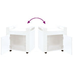 Carrito de escritorio contrachapada blanco brillo 60x45x60 cm