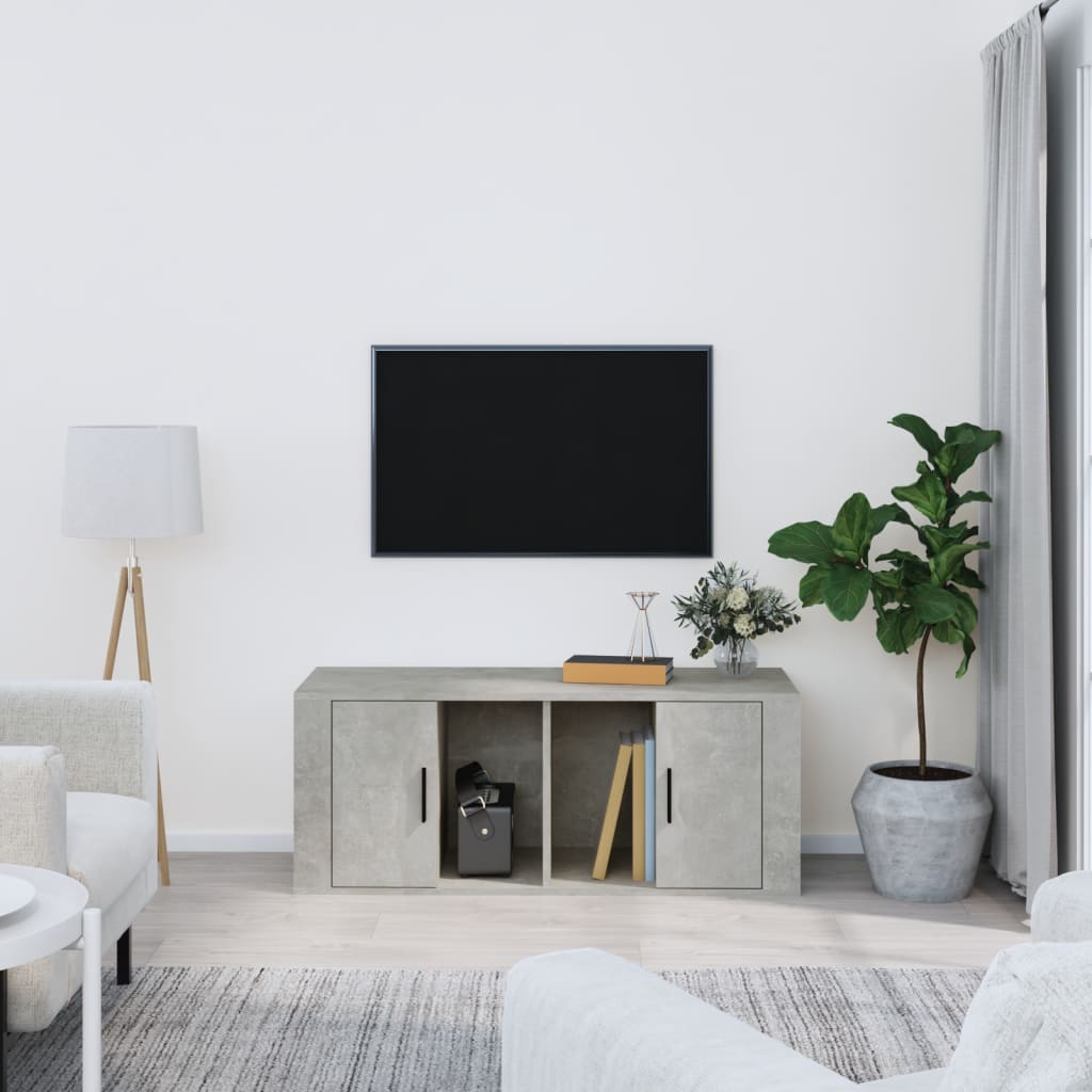 Mueble de TV madera maciza mango marrón y negro 100x33,5x46 cm