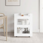 Carrito de cocina madera contrachapada blanco 60x45x80 cm