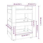 Carrito de cocina madera contrachapada blanco 60x45x80 cm