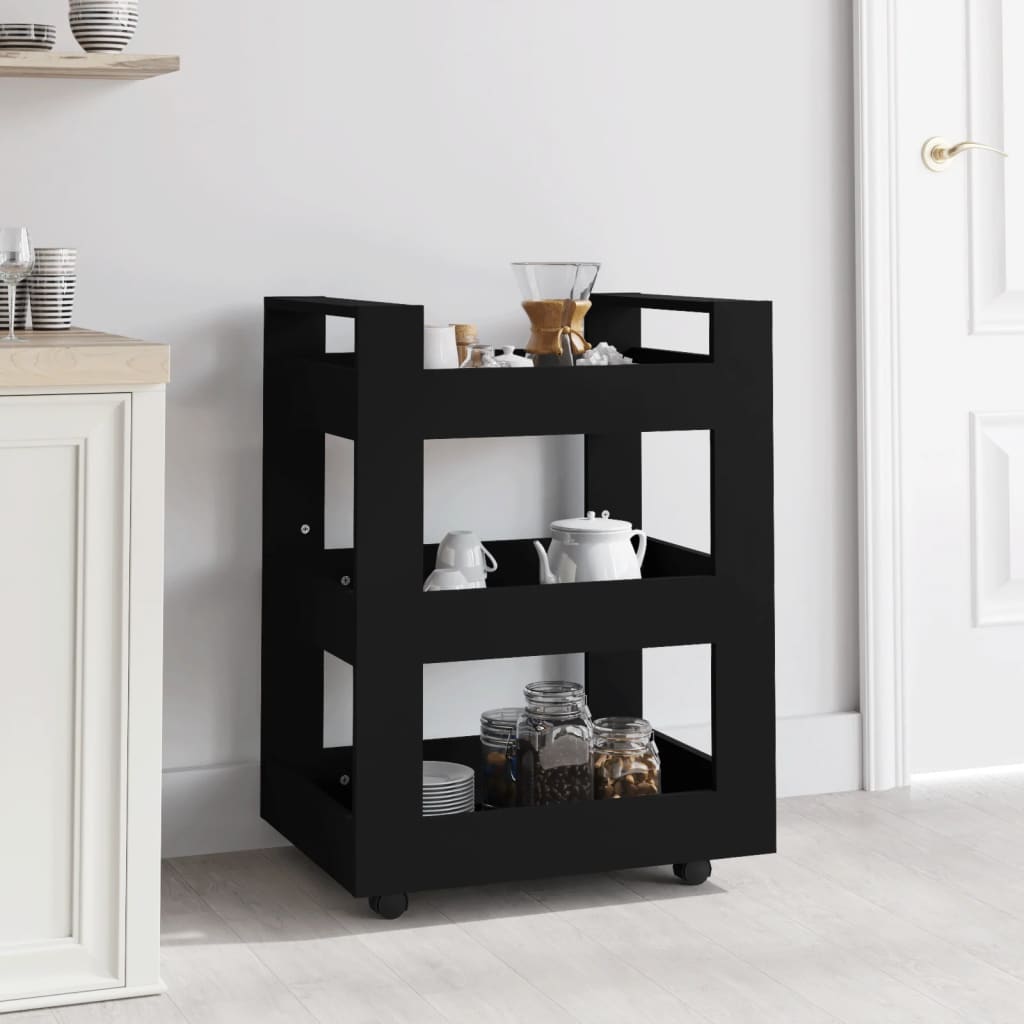 Carrito de cocina madera contrachapada blanco 60x45x80 cm
