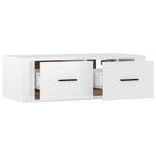 Mueble de TV colgante madera blanco brillante 80x36x25 cm