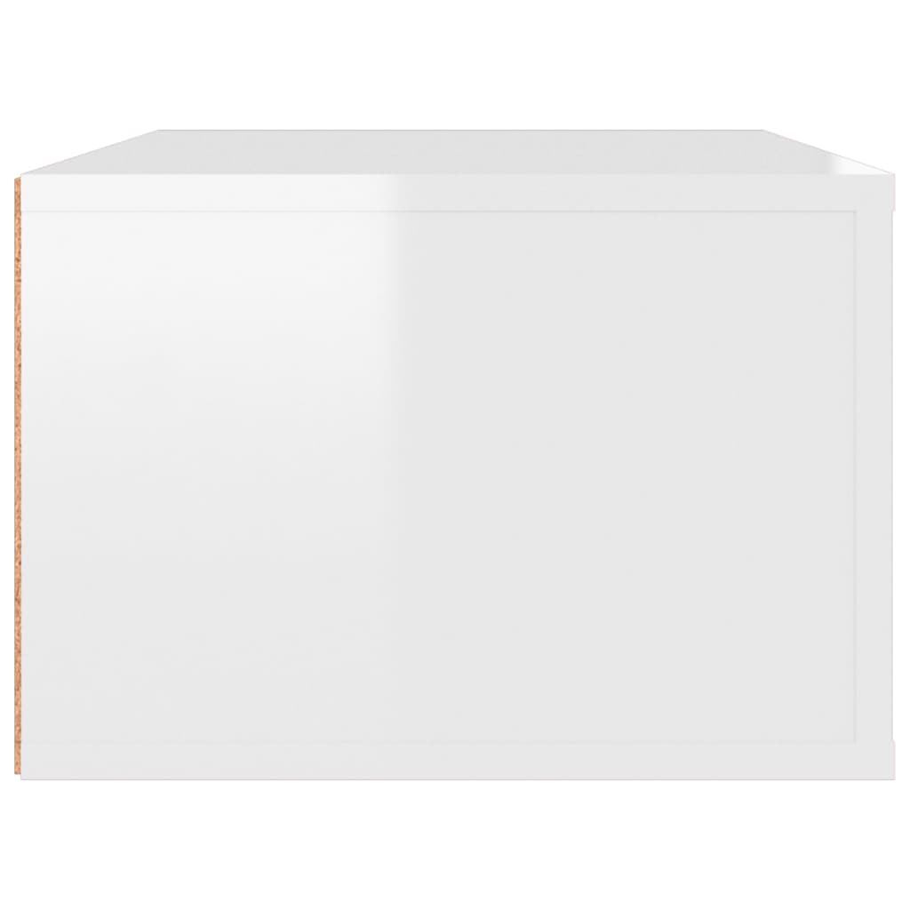 Mueble de TV colgante madera blanco brillante 80x36x25 cm