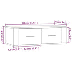 Mueble de TV colgante madera blanco brillante 80x36x25 cm