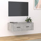 Mueble de TV colgante madera blanco brillante 80x36x25 cm