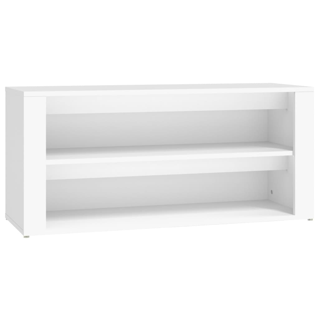 Zapatero de madera contrachapada blanco 100x35x45 cm