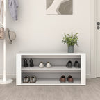 Zapatero de madera contrachapada blanco 100x35x45 cm