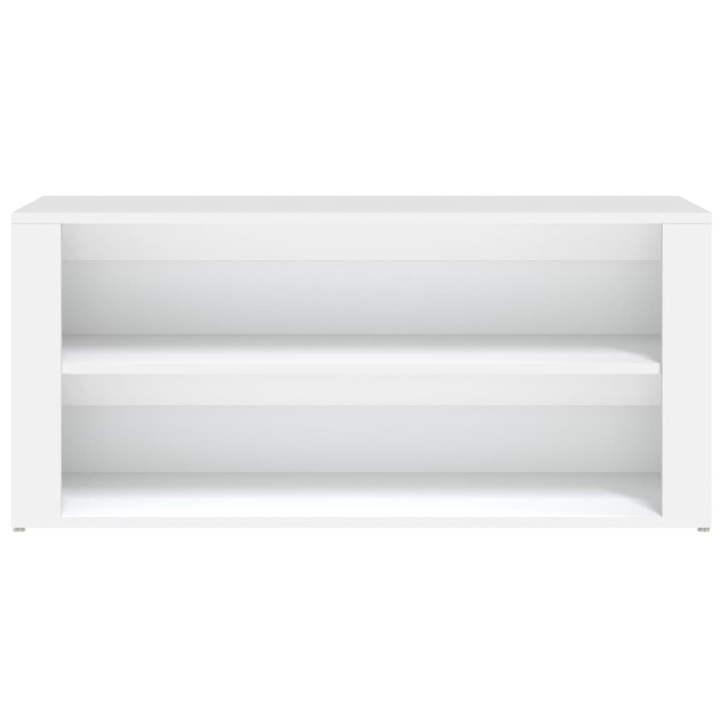 Zapatero de madera contrachapada blanco 100x35x45 cm