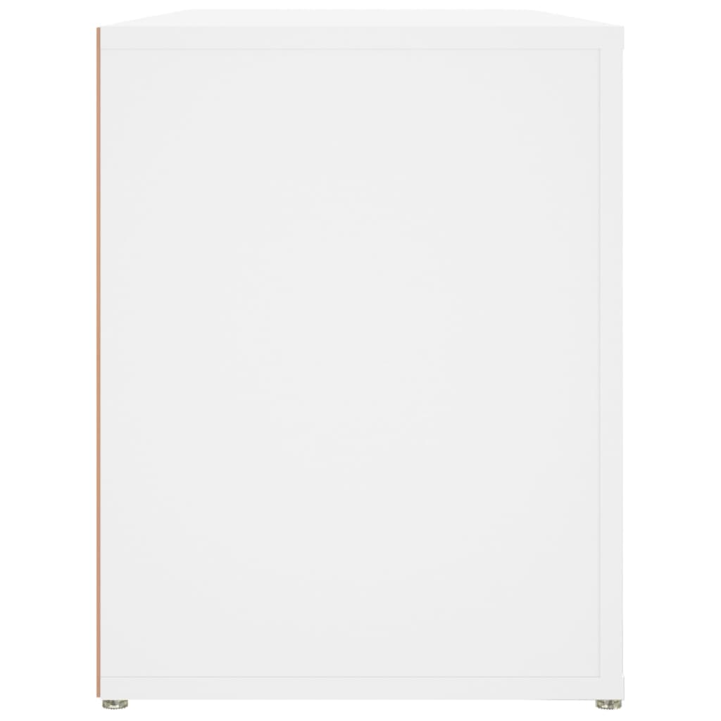 Zapatero de madera contrachapada blanco 100x35x45 cm