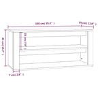 Zapatero de madera contrachapada blanco 100x35x45 cm