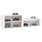Mueble zapatero madera contrachapada blanco 150x35x45 cm
