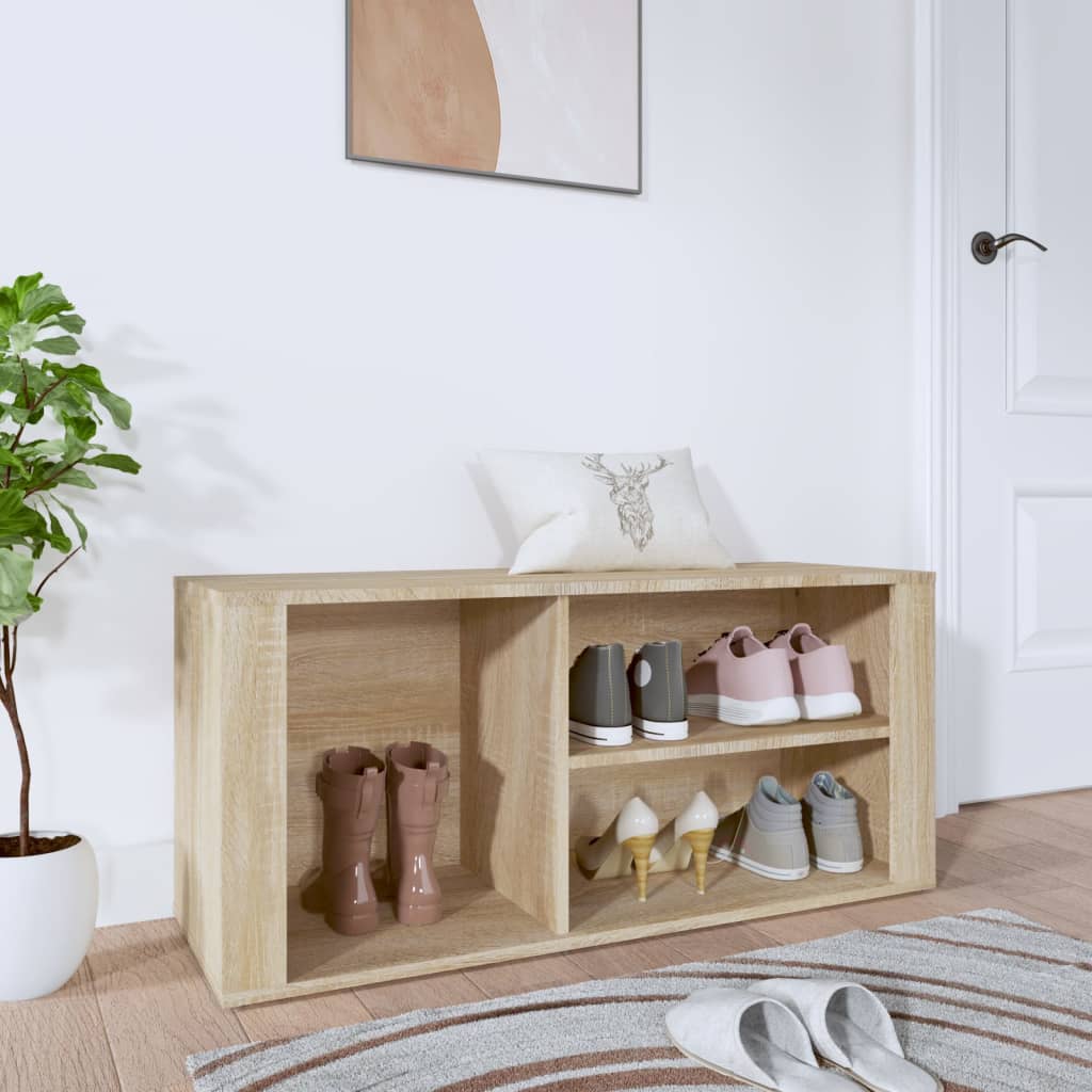 Mueble zapatero madera contrachapada blanco 150x35x45 cm