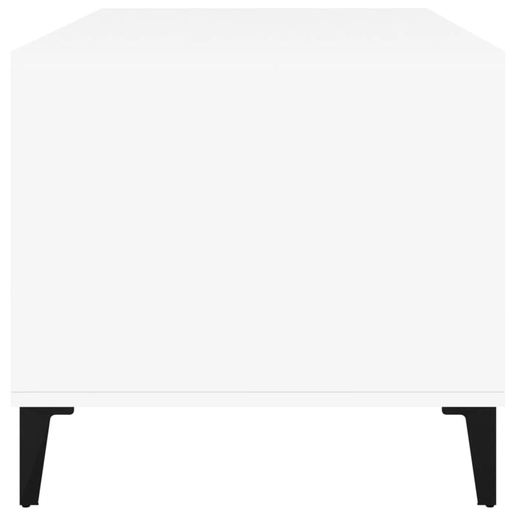 Mesa de centro madera contrachapada blanca 90x49x45 cm