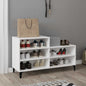 Mueble zapatero madera contrachapada gris hormigón 102x36x60 cm