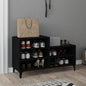 Mueble zapatero madera contrachapada gris hormigón 102x36x60 cm