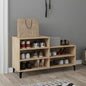 Mueble zapatero madera contrachapada gris hormigón 102x36x60 cm