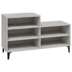 Mueble zapatero madera contrachapada gris hormigón 102x36x60 cm