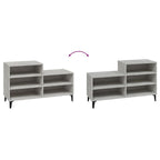 Mueble zapatero madera contrachapada gris hormigón 102x36x60 cm